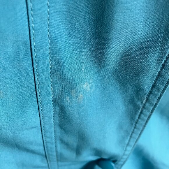 L.L. Bean Vintage Teal Trench Long Raincoat Womens Medium Removable Hood READ - Picture 6 of 15